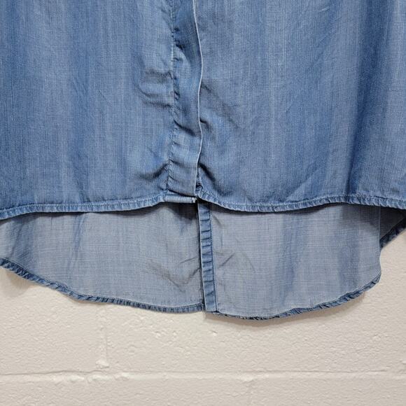 Andrea Jovine Chambray Top 1x Blue Lyocell 688 - Picture 7 of 11